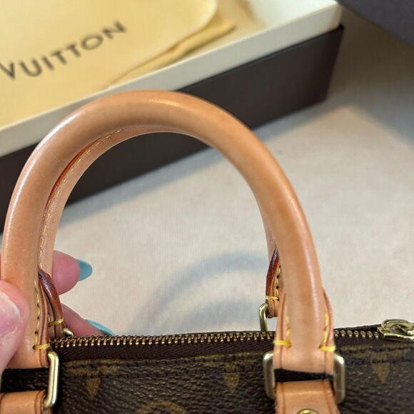 EUC Louis Vuitton LV Mini Nano Speedy HL Top Handle with Crossbody Strap + Lock - Picture 6 of 15